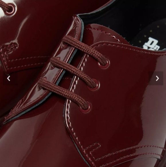 Dr. Martens England oxford mono oxblood red patent leather 1461 3-eye women's 8 - Picture 13 of 13